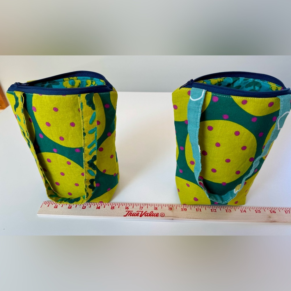 Gudrun Sjoden Green and Yellow Tote Bags
